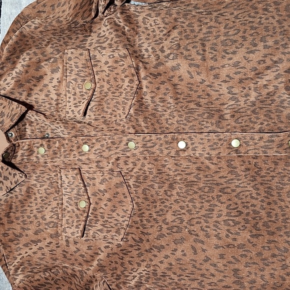 MITTOSHOP LEOPARD PRINT CORDUROY SNAP-BUTTON JACKET - Picture 2 of 14